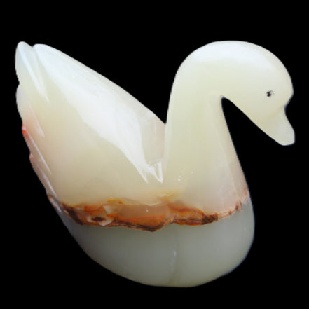 Afghan Jade hand-carved Swan 103*32*85mm 328g in sunlight - Rocks and Things Store