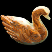 Afghan Jade hand-carved Swan 103*33*76mm 309g in sunlight - Rocks and Things Store