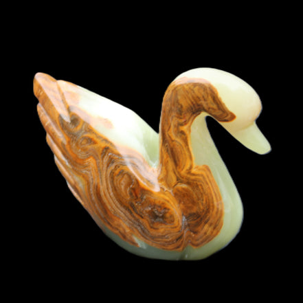 Afghan Jade hand-carved Swan 103*33*76mm 309g in sunlight - Rocks and Things Store