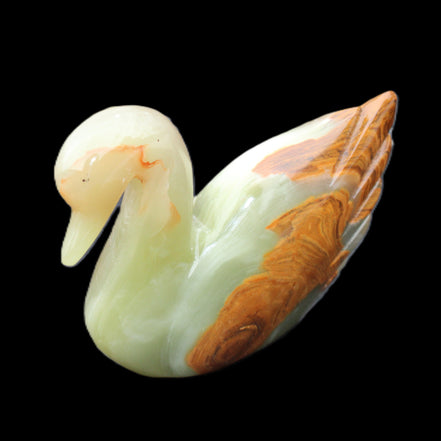 Afghan Jade hand-carved Swan 103*33*76mm 309g in sunlight - Rocks and Things Store