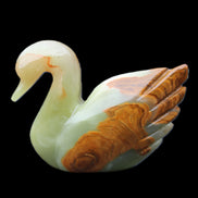 Afghan Jade hand-carved Swan 103*33*76mm 309g in sunlight - Rocks and Things Store