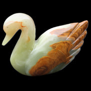 Afghan Jade hand-carved Swan 103*33*76mm 309g in sunlight - Rocks and Things Store