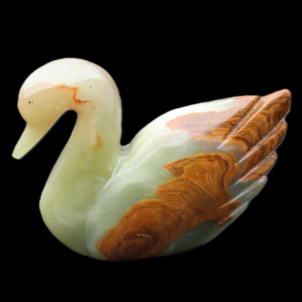 Afghan Jade hand-carved Swan 103*33*76mm 309g in sunlight - Rocks and Things Store