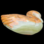 Afghan Jade hand-carved Swan 103*33*76mm 309g in sunlight - Rocks and Things Store