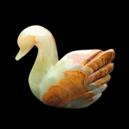 Afghan Jade hand-carved Swan 103*33*76mm 309g in sunlight - Rocks and Things Store