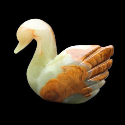 Afghan Jade hand-carved Swan 103*33*76mm 309g in sunlight - Rocks and Things Store