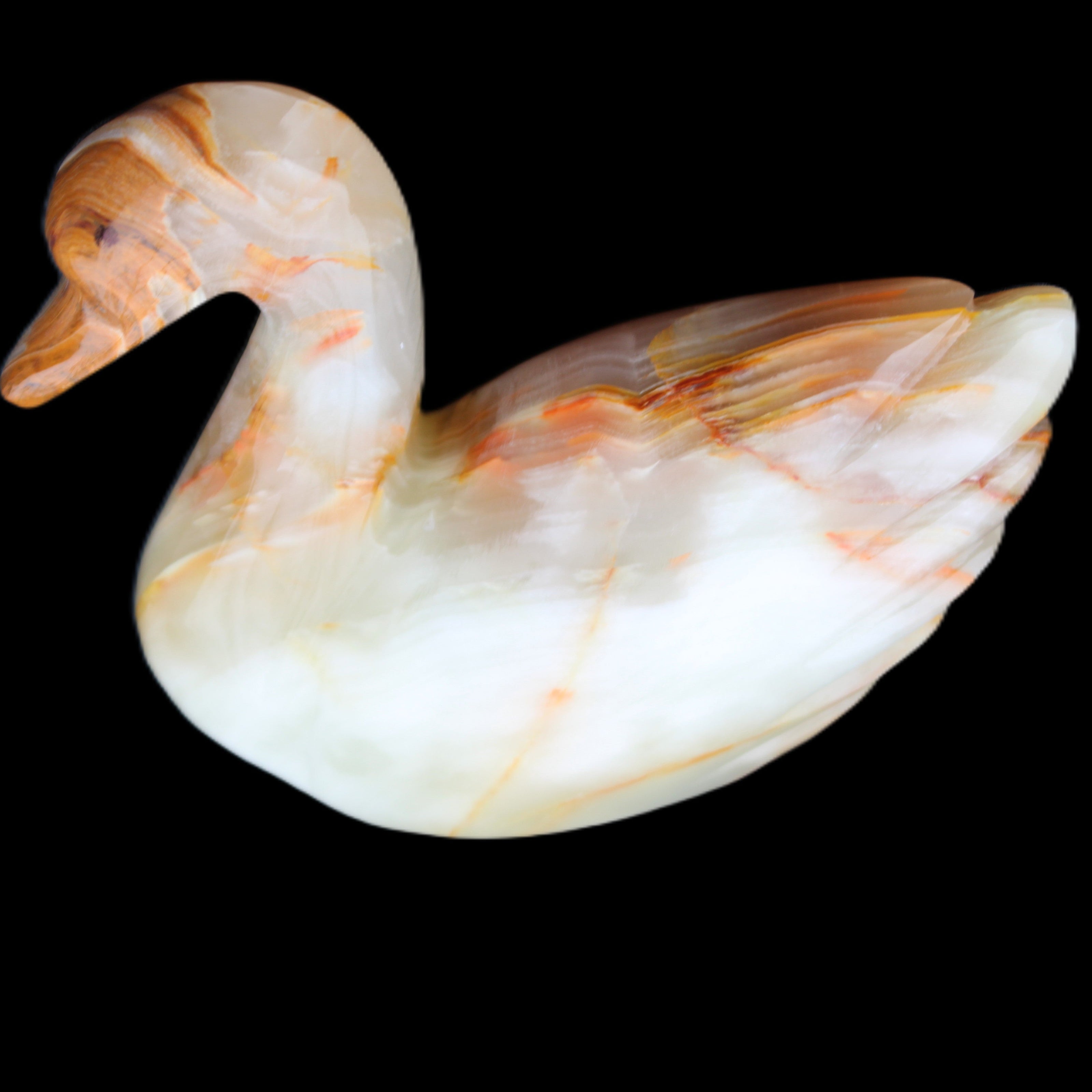 Afghan Jade hand-carved Swan 103*31*86mm 317g in sunlight - Rocks and Things Store