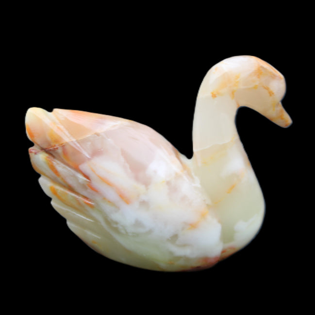 Afghan Jade hand-carved Swan 103*31*86mm 317g in sunlight - Rocks and Things Store
