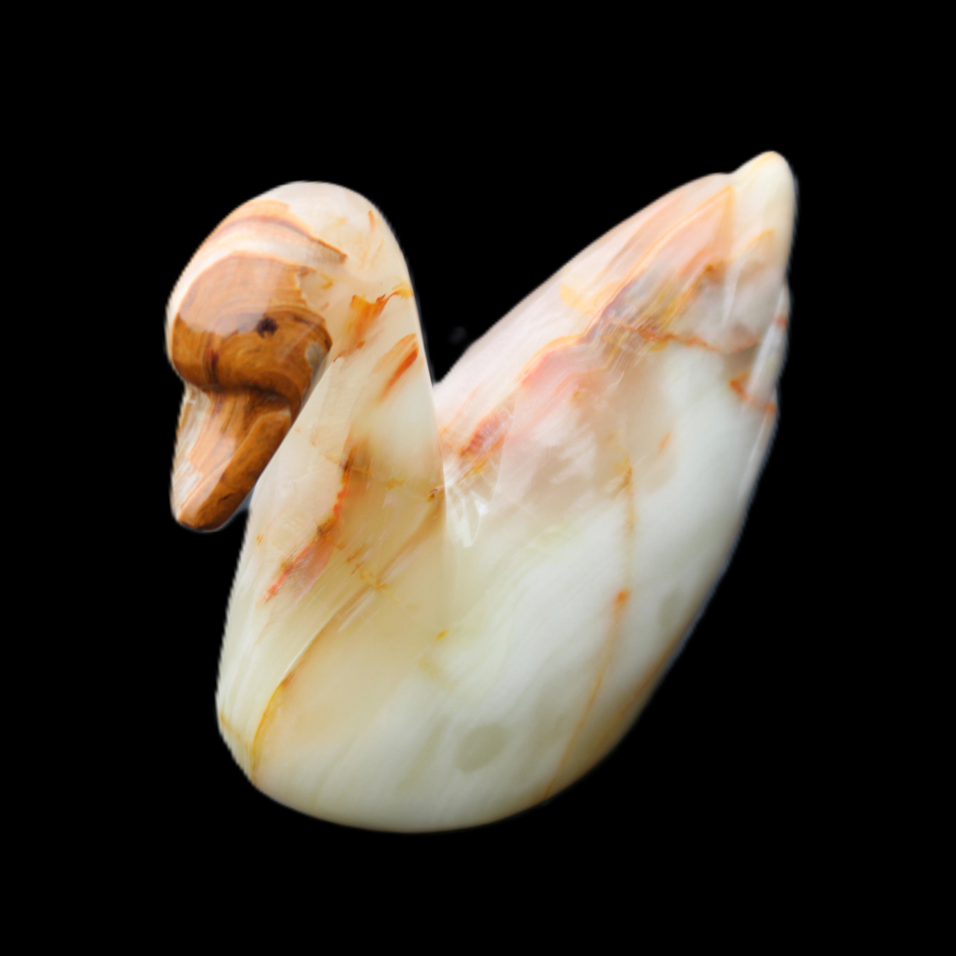 Afghan Jade hand-carved Swan 103*31*86mm 317g in sunlight - Rocks and Things Store