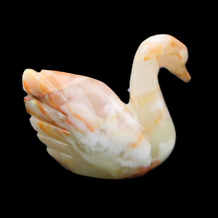 Afghan Jade hand-carved Swan 103*31*86mm 317g in sunlight - Rocks and Things Store