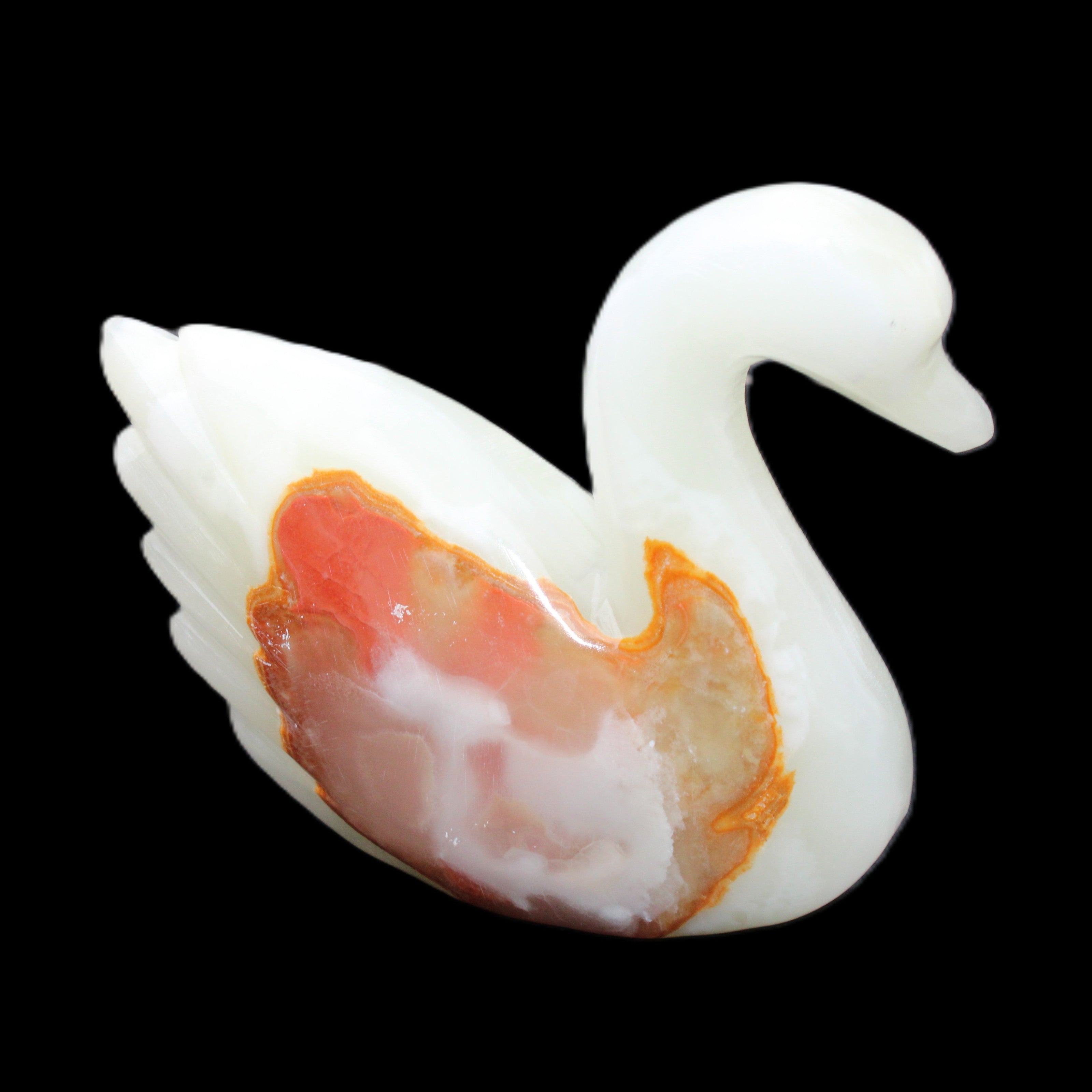 Afghan Jade hand-carved Swan 95*31*84mm 312g in sunlight - Rocks and Things Store