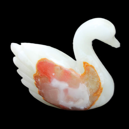 Afghan Jade hand-carved Swan 95*31*84mm 312g in sunlight - Rocks and Things Store