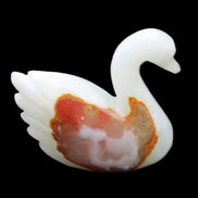 Afghan Jade hand-carved Swan 95*31*84mm 312g in sunlight - Rocks and Things Store