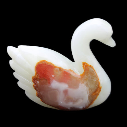 Afghan Jade hand-carved Swan 95*31*84mm 312g in sunlight - Rocks and Things Store
