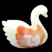 Afghan Jade hand-carved Swan 95*31*84mm 312g in sunlight - Rocks and Things Store