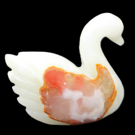 Afghan Jade hand-carved Swan 95*31*84mm 312g in sunlight - Rocks and Things Store