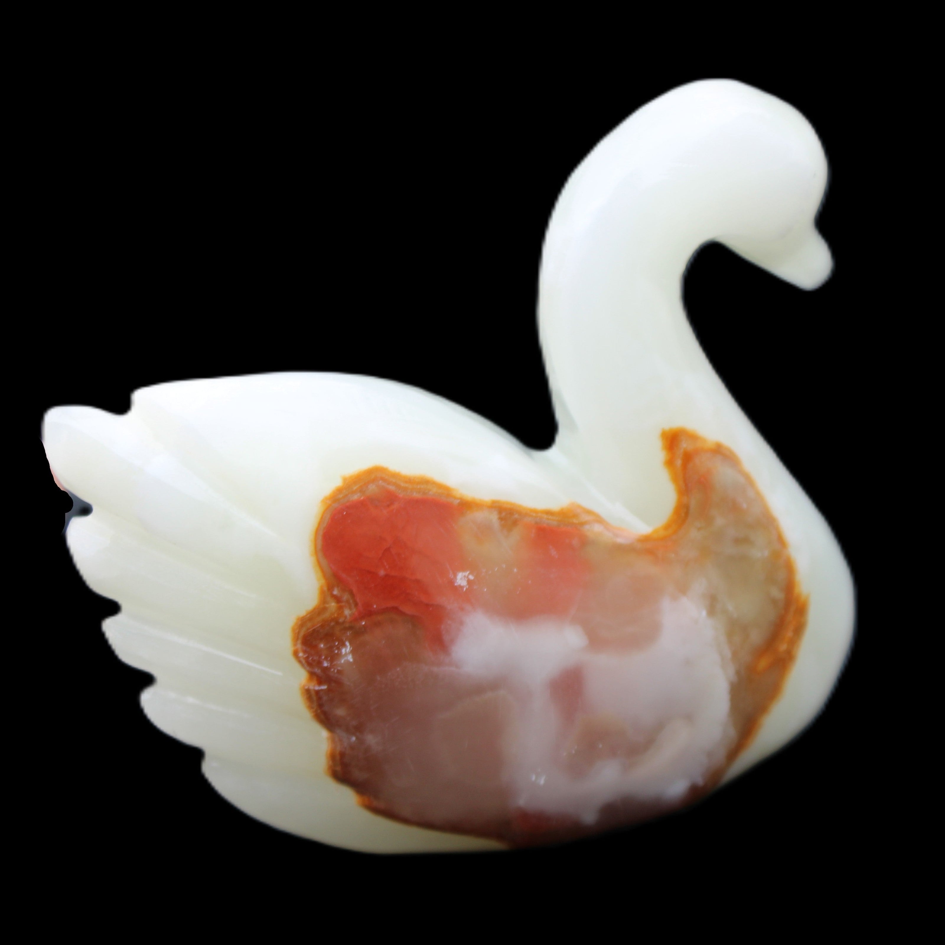 Afghan Jade hand-carved Swan 95*31*84mm 312g in sunlight - Rocks and Things Store