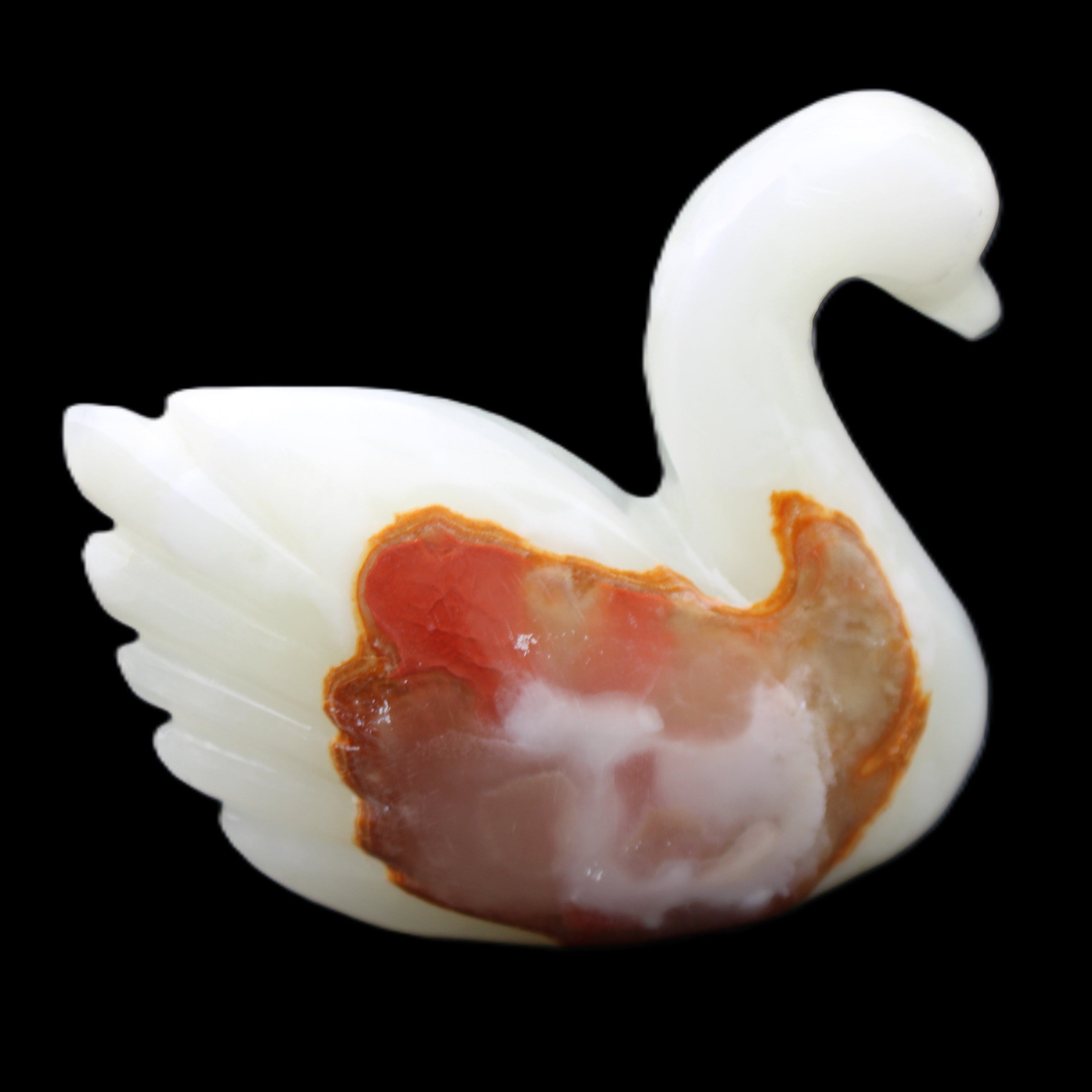 Afghan Jade hand-carved Swan 95*31*84mm 312g in sunlight - Rocks and Things Store