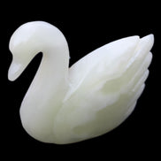 Afghan Jade hand-carved Swan 95*31*84mm 312g in sunlight - Rocks and Things Store