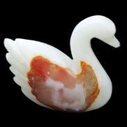 Afghan Jade hand-carved Swan 95*31*84mm 312g in sunlight - Rocks and Things Store