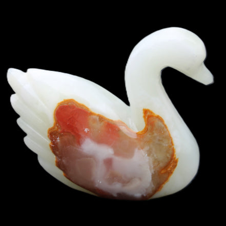 Afghan Jade hand-carved Swan 95*31*84mm 312g in sunlight - Rocks and Things Store