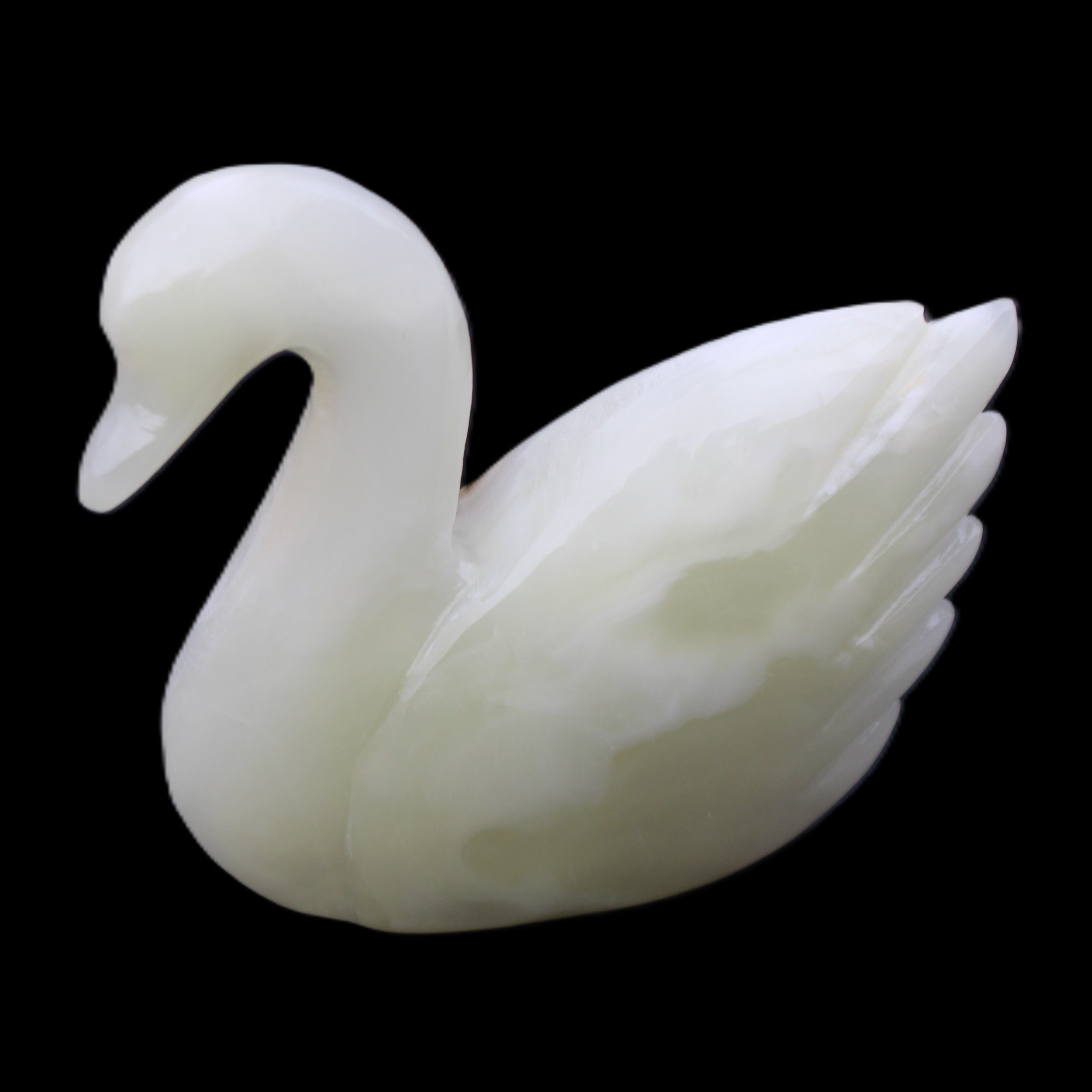 Afghan Jade hand-carved Swan 95*31*84mm 312g in sunlight - Rocks and Things Store