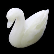 Afghan Jade hand-carved Swan 95*31*84mm 312g in sunlight - Rocks and Things Store
