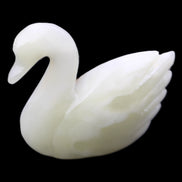 Afghan Jade hand-carved Swan 95*31*84mm 312g in sunlight - Rocks and Things Store