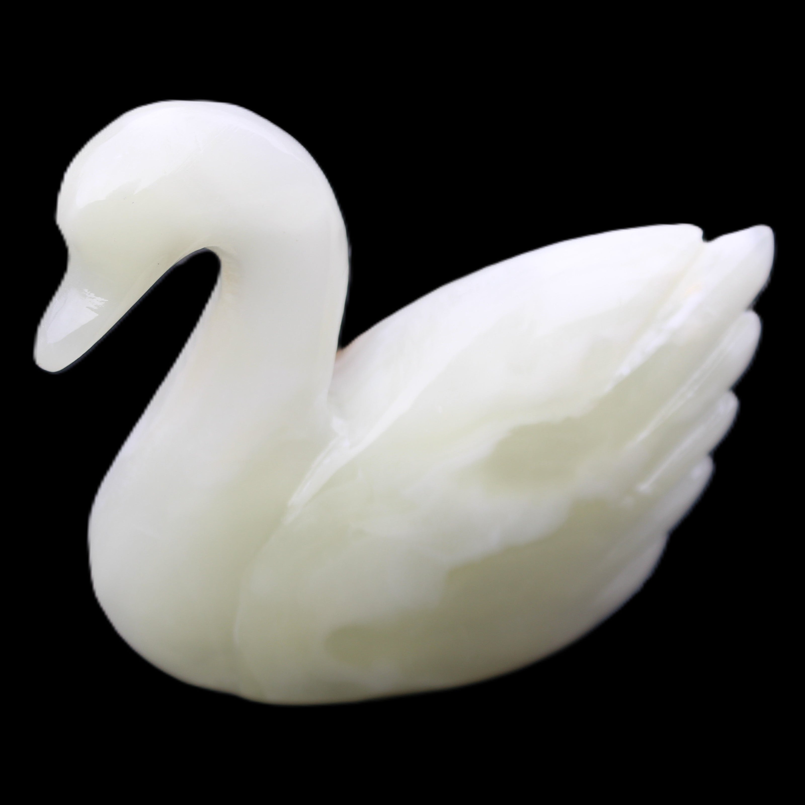Afghan Jade hand-carved Swan 95*31*84mm 312g in sunlight - Rocks and Things Store