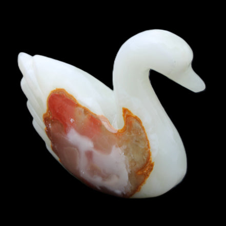 Afghan Jade hand-carved Swan 95*31*84mm 312g in sunlight - Rocks and Things Store