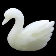Afghan Jade hand-carved Swan 95*31*84mm 312g in sunlight - Rocks and Things Store