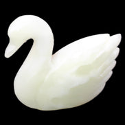 Afghan Jade hand-carved Swan 95*31*84mm 312g in sunlight - Rocks and Things Store