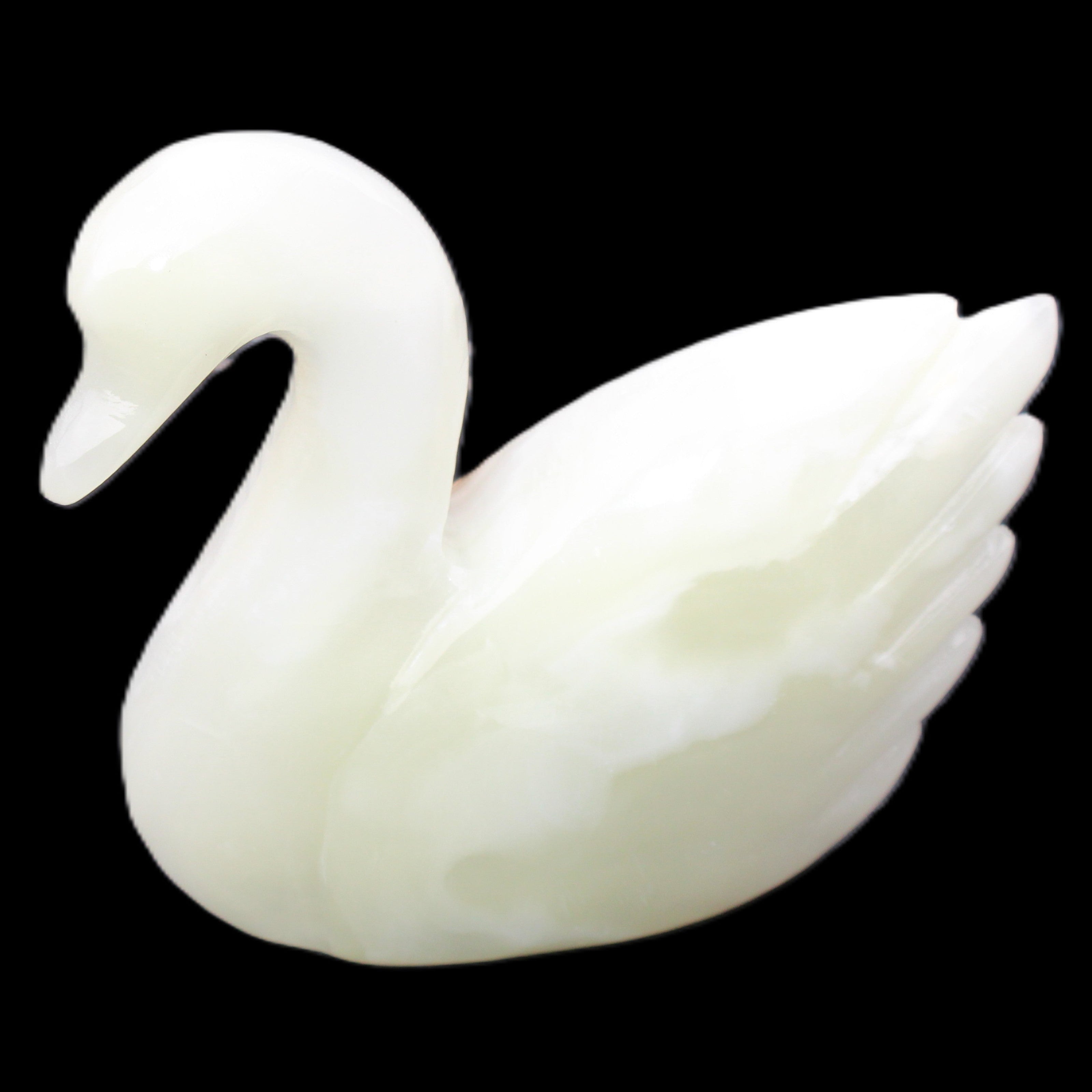 Afghan Jade hand-carved Swan 95*31*84mm 312g in sunlight - Rocks and Things Store