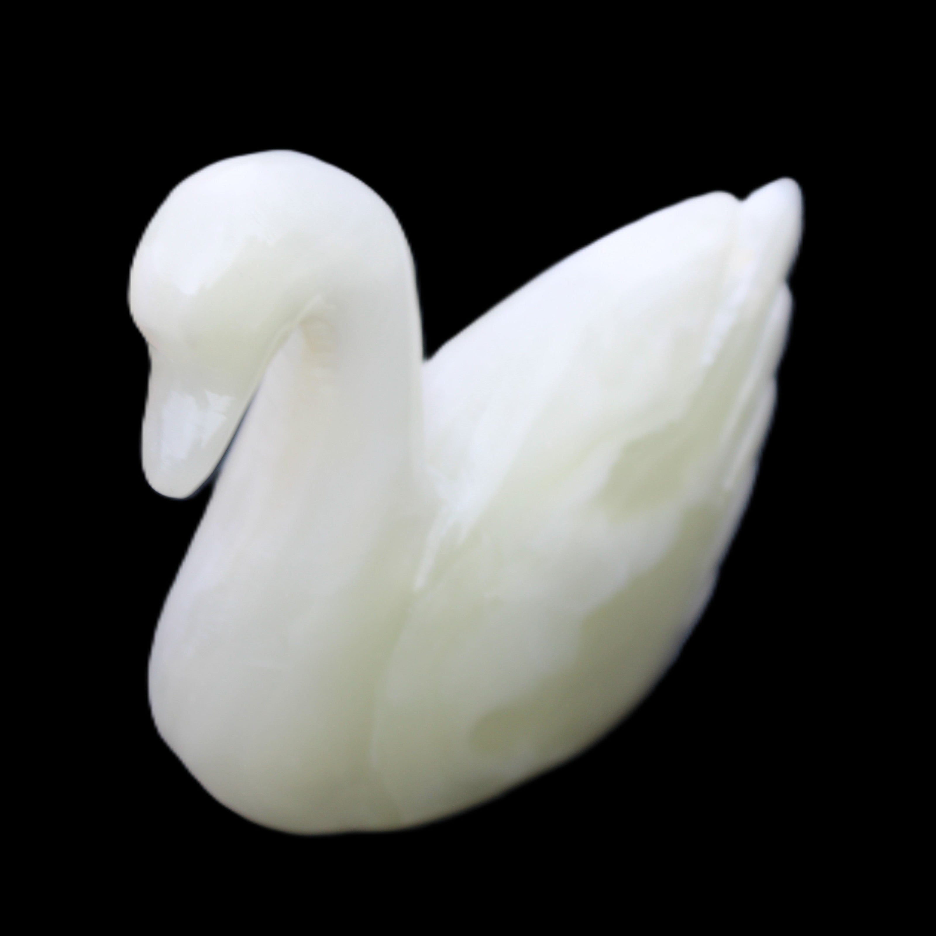 Afghan Jade hand-carved Swan 95*31*84mm 312g in sunlight - Rocks and Things Store