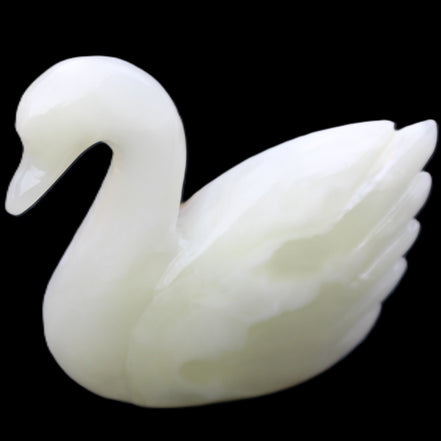 Afghan Jade hand-carved Swan 95*31*84mm 312g in sunlight - Rocks and Things Store