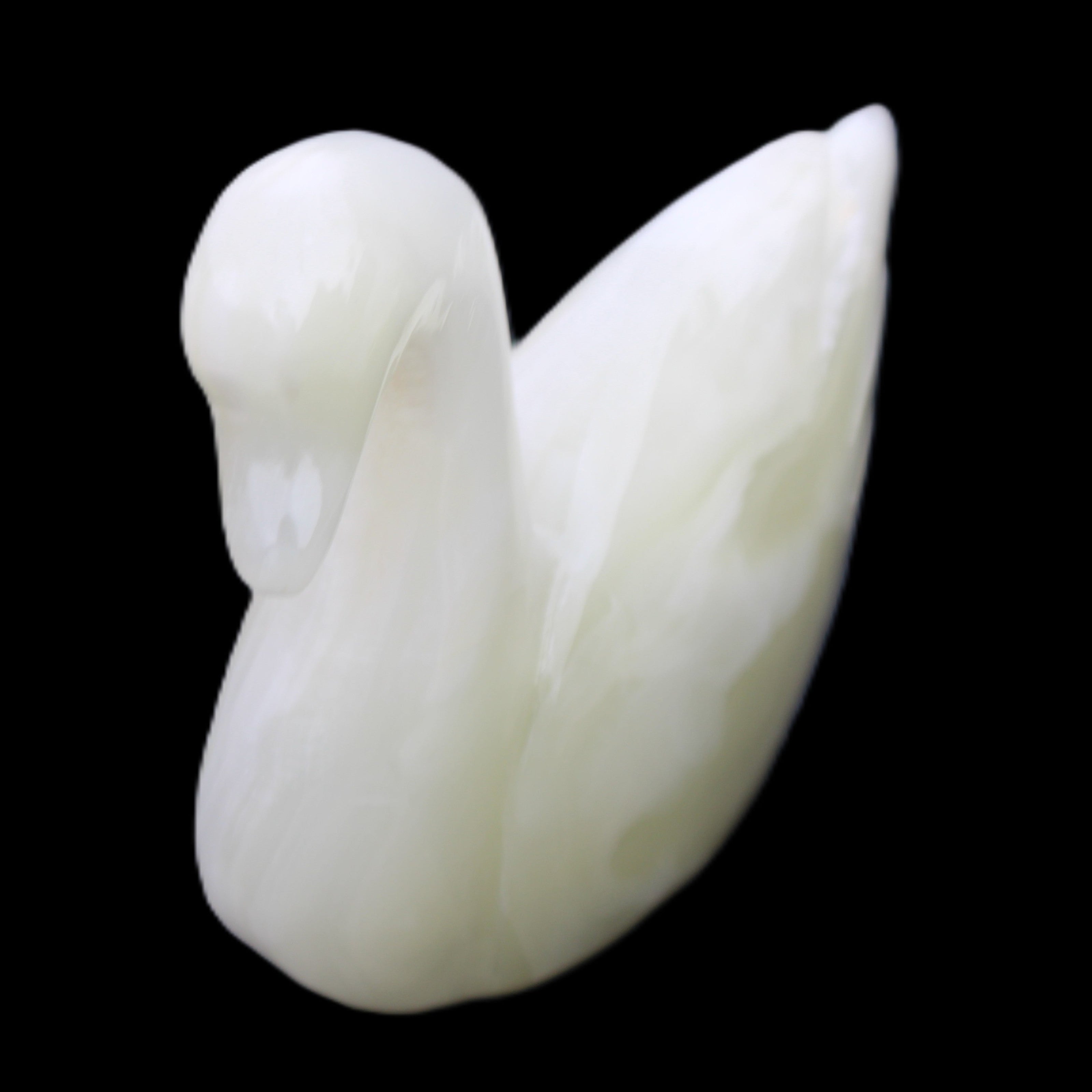 Afghan Jade hand-carved Swan 95*31*84mm 312g in sunlight - Rocks and Things Store