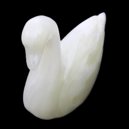 Afghan Jade hand-carved Swan 95*31*84mm 312g in sunlight - Rocks and Things Store