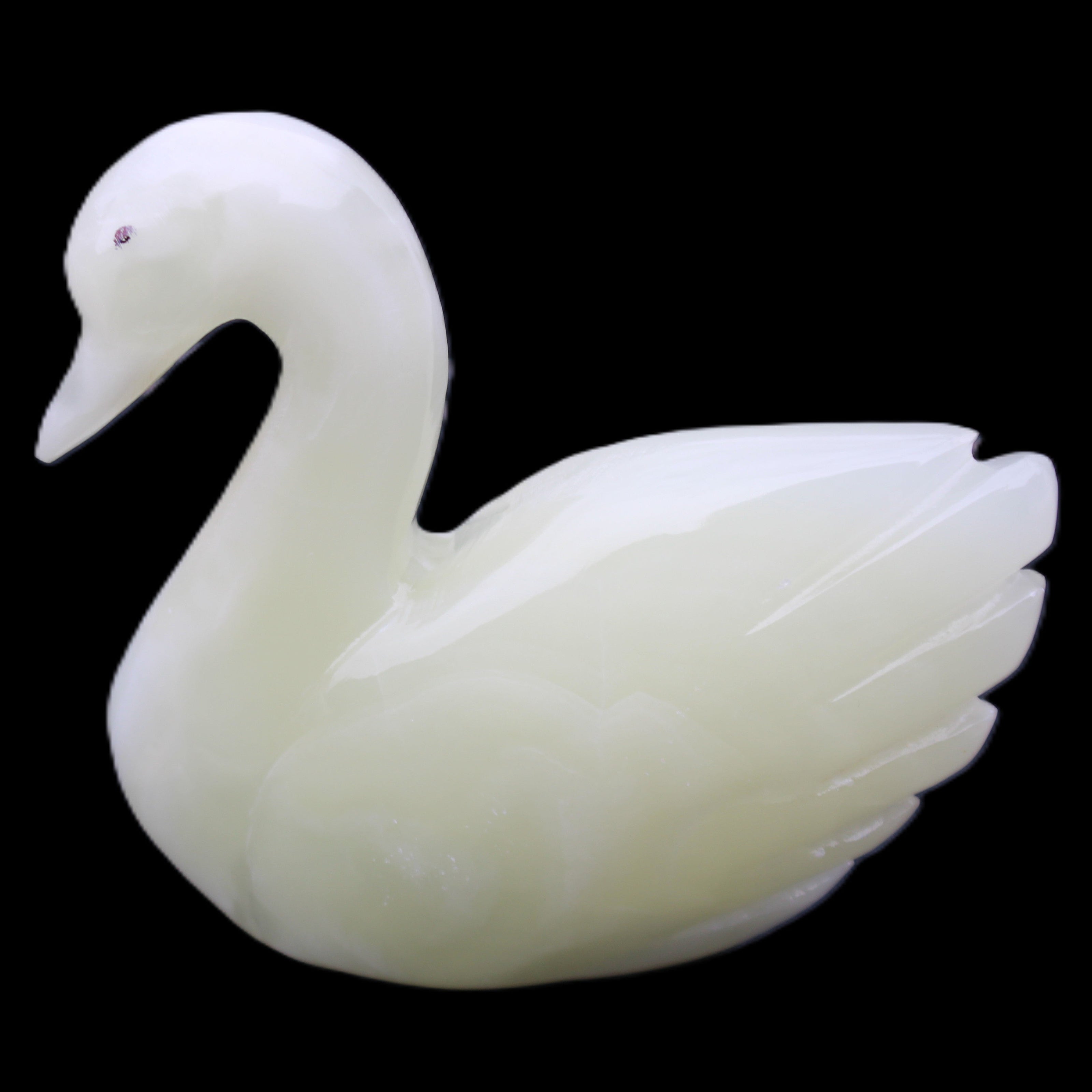 Afghan Jade hand-carved Swan 95*31*87mm 309g in sunlight - Rocks and Things Store