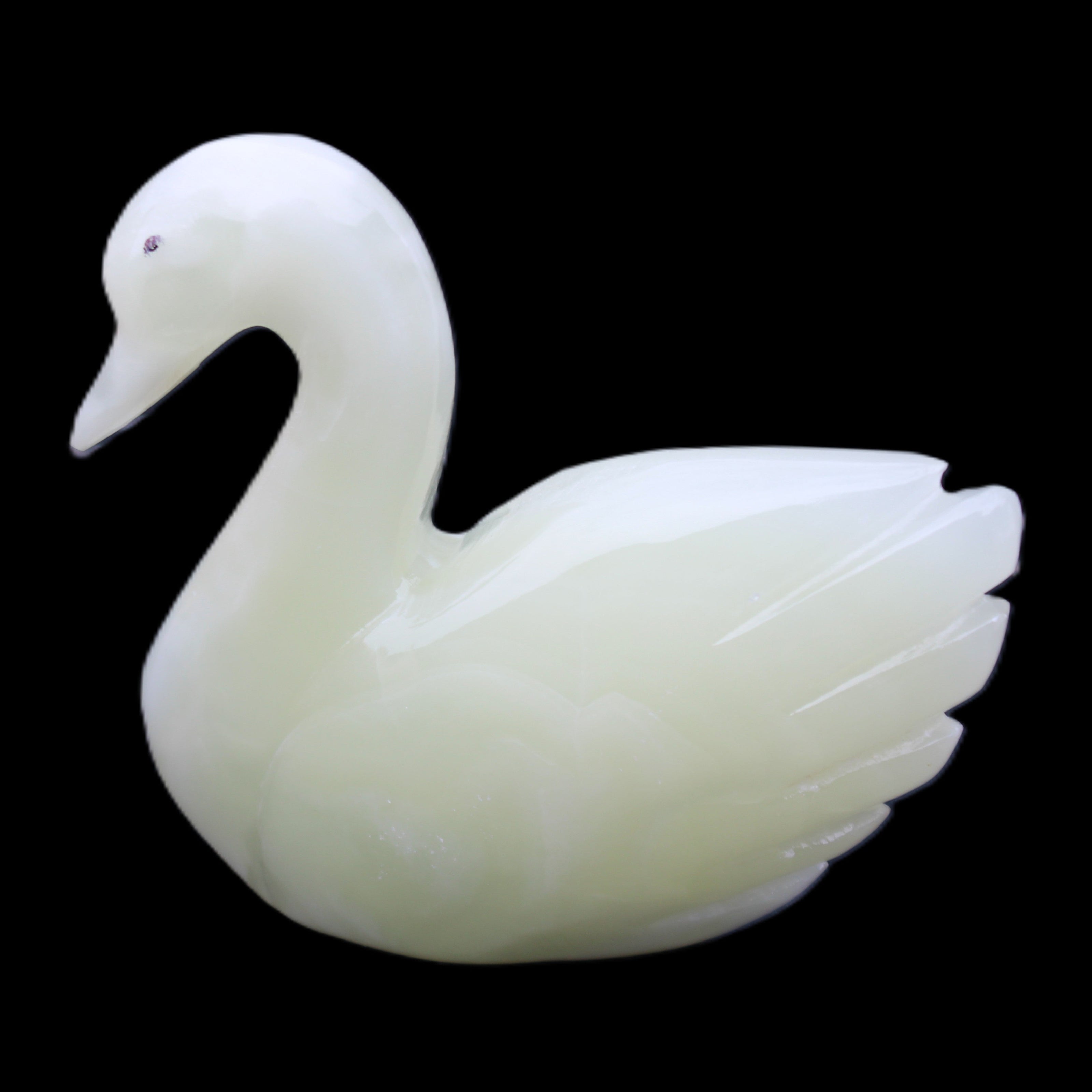 Afghan Jade hand-carved Swan 95*31*87mm 309g in sunlight - Rocks and Things Store