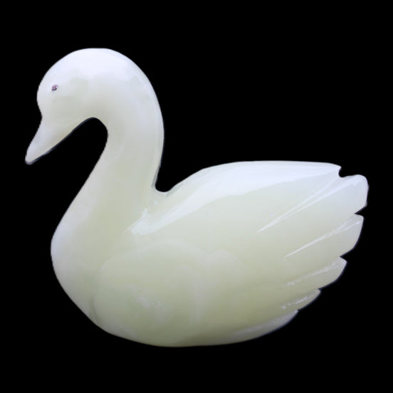 Afghan Jade hand-carved Swan 95*31*87mm 309g in sunlight - Rocks and Things Store