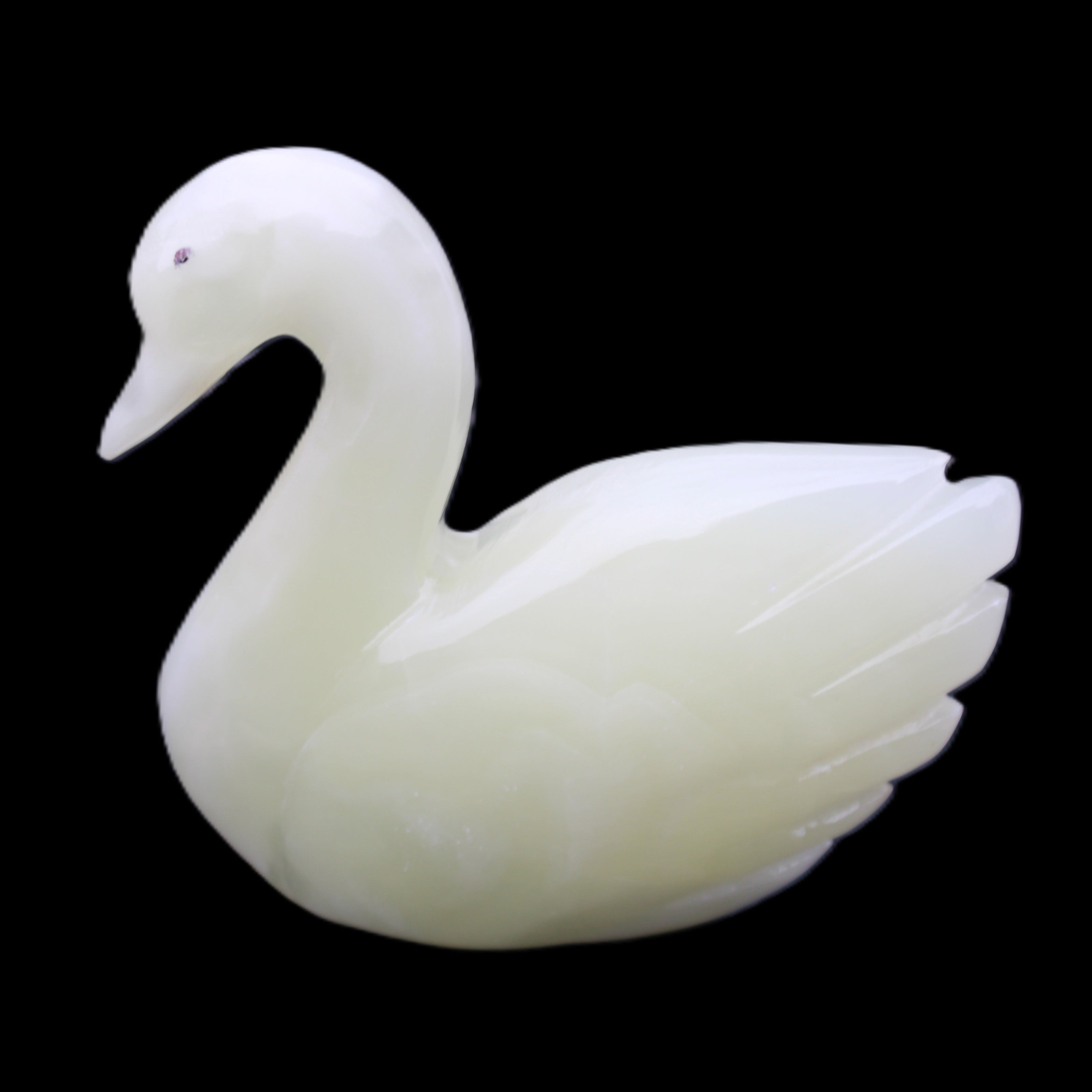 Afghan Jade hand-carved Swan 95*31*87mm 309g in sunlight - Rocks and Things Store