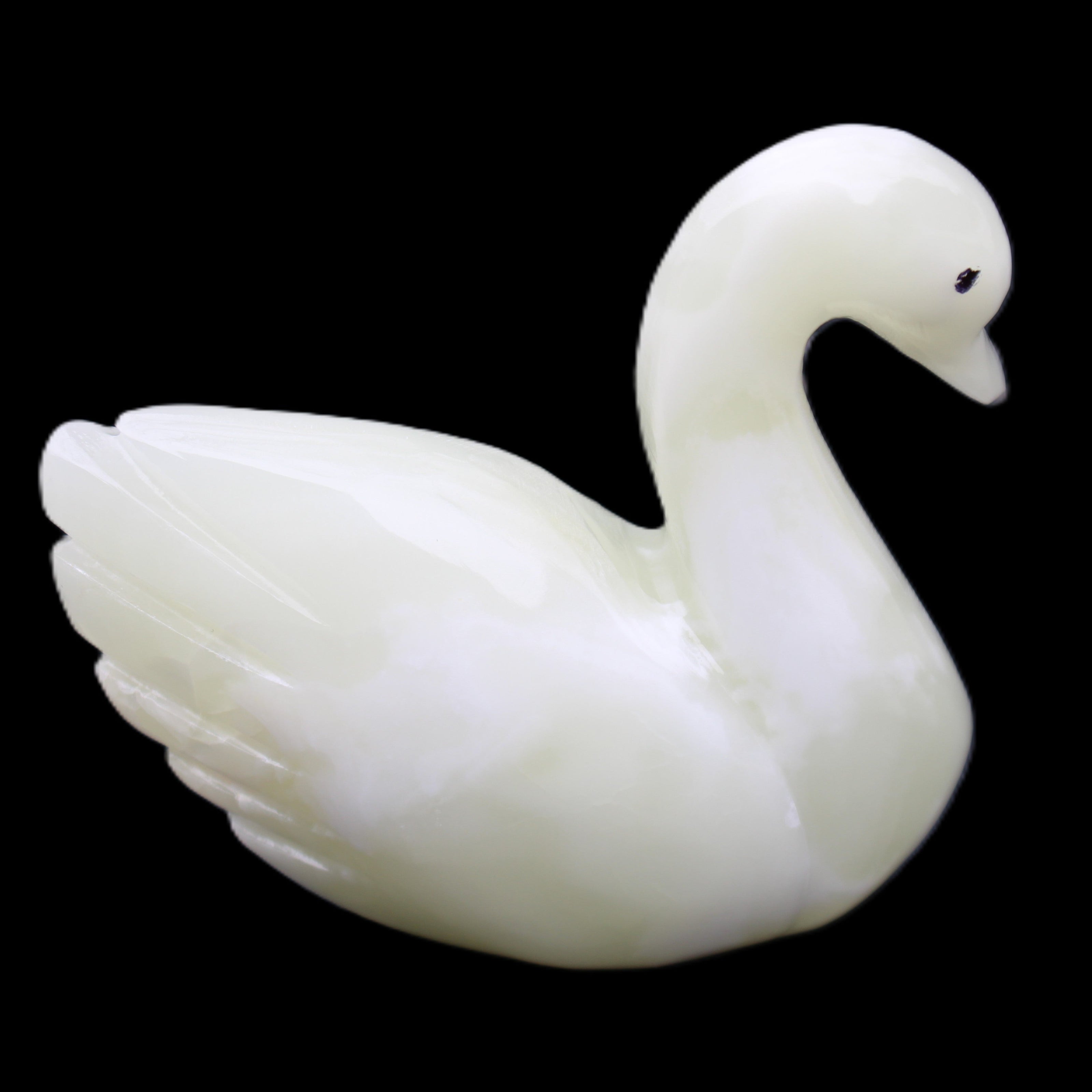 Afghan Jade hand-carved Swan 95*31*87mm 309g in sunlight - Rocks and Things Store