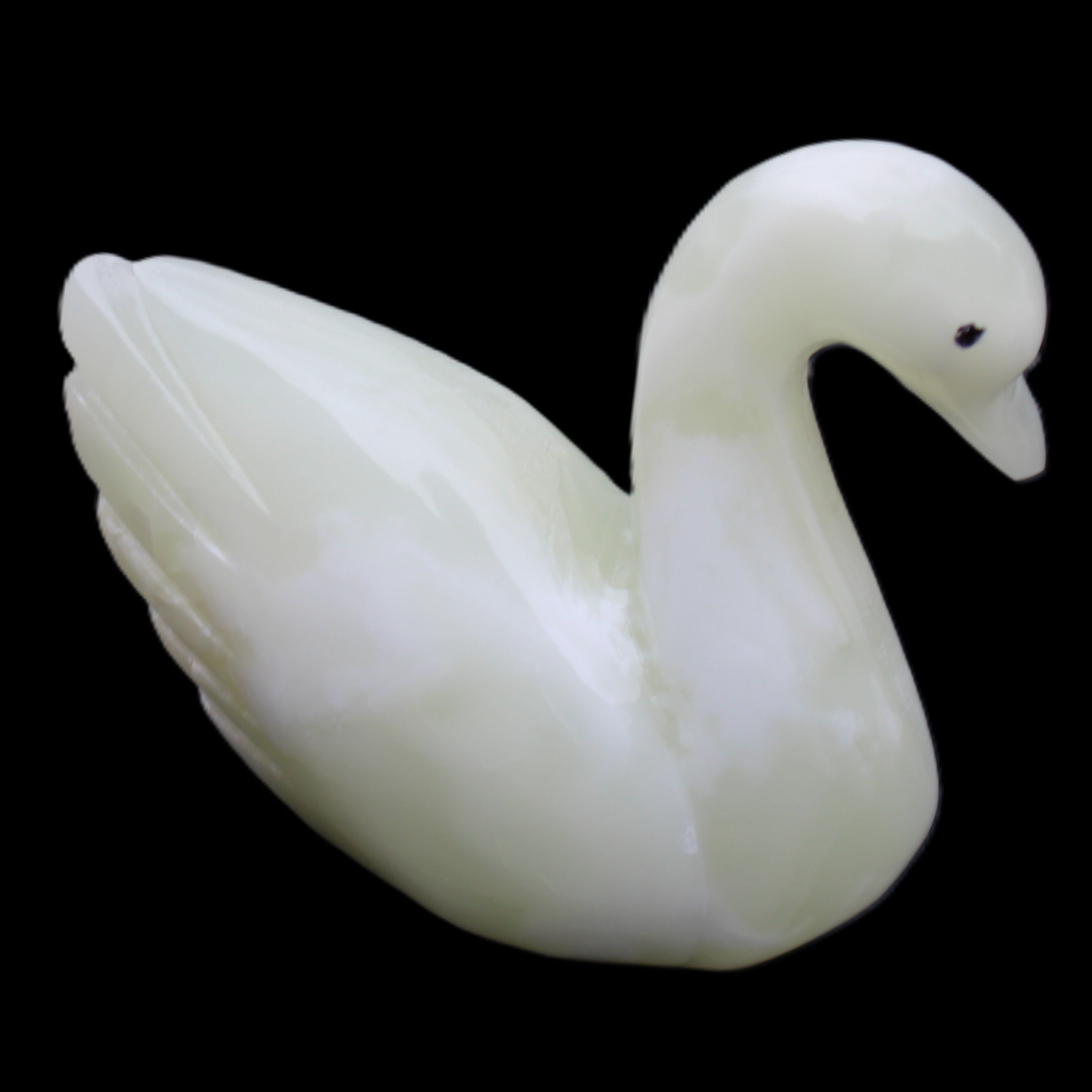 Afghan Jade hand-carved Swan 95*31*87mm 309g in sunlight - Rocks and Things Store