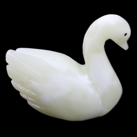 Afghan Jade hand-carved Swan 95*31*87mm 309g in sunlight - Rocks and Things Store