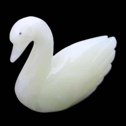 Afghan Jade hand-carved Swan 95*31*87mm 309g in sunlight - Rocks and Things Store