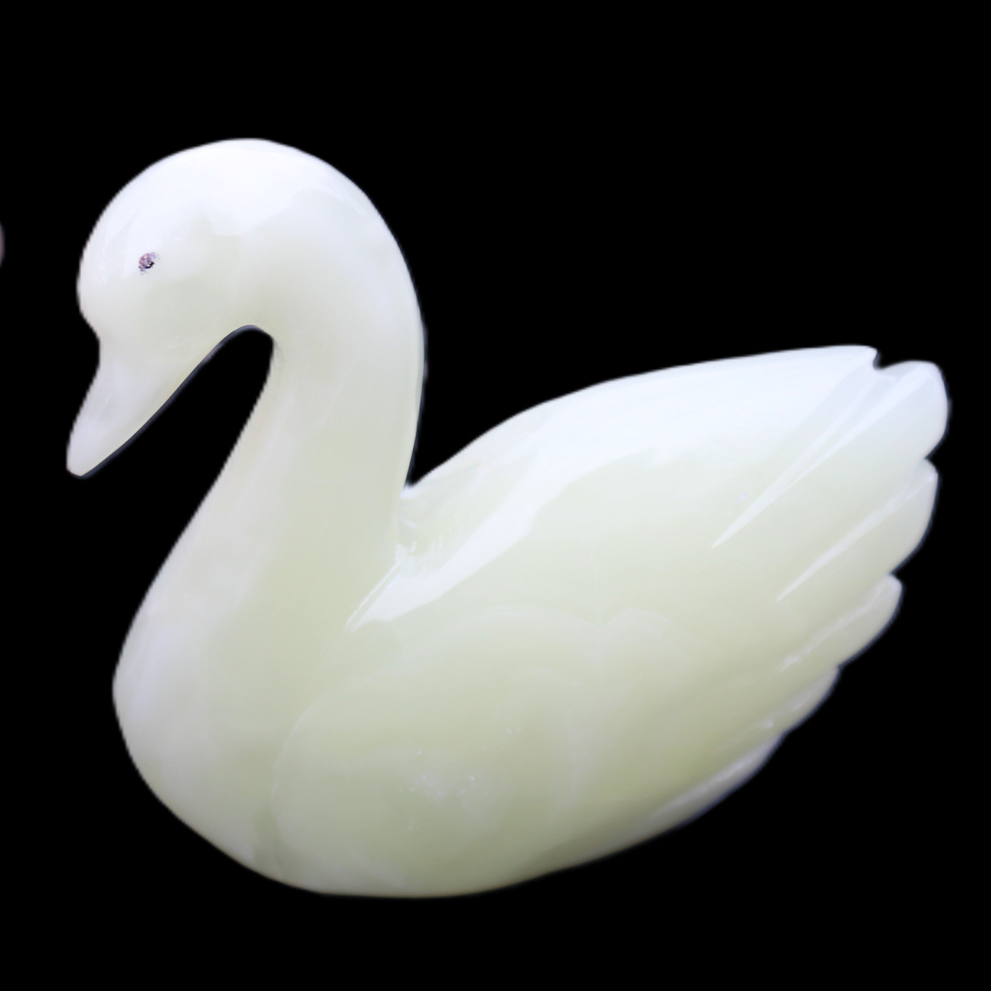Afghan Jade hand-carved Swan 95*31*87mm 309g in sunlight - Rocks and Things Store