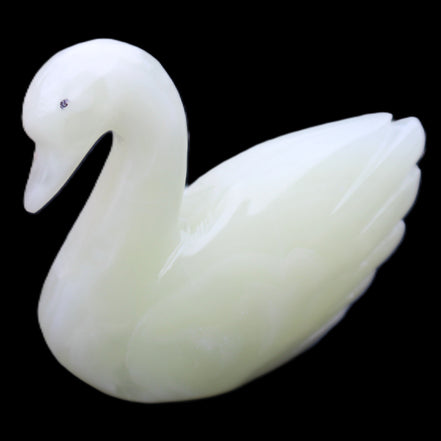 Afghan Jade hand-carved Swan 95*31*87mm 309g in sunlight - Rocks and Things Store