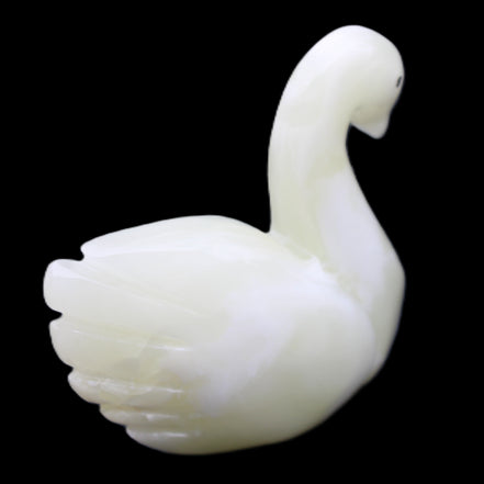 Afghan Jade hand-carved Swan 95*31*87mm 309g in sunlight - Rocks and Things Store