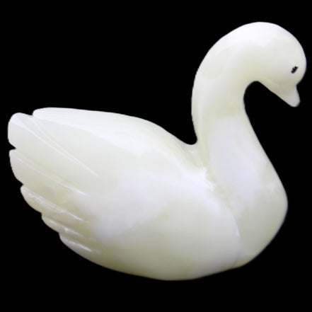 Afghan Jade hand-carved Swan 95*31*87mm 309g in sunlight - Rocks and Things Store