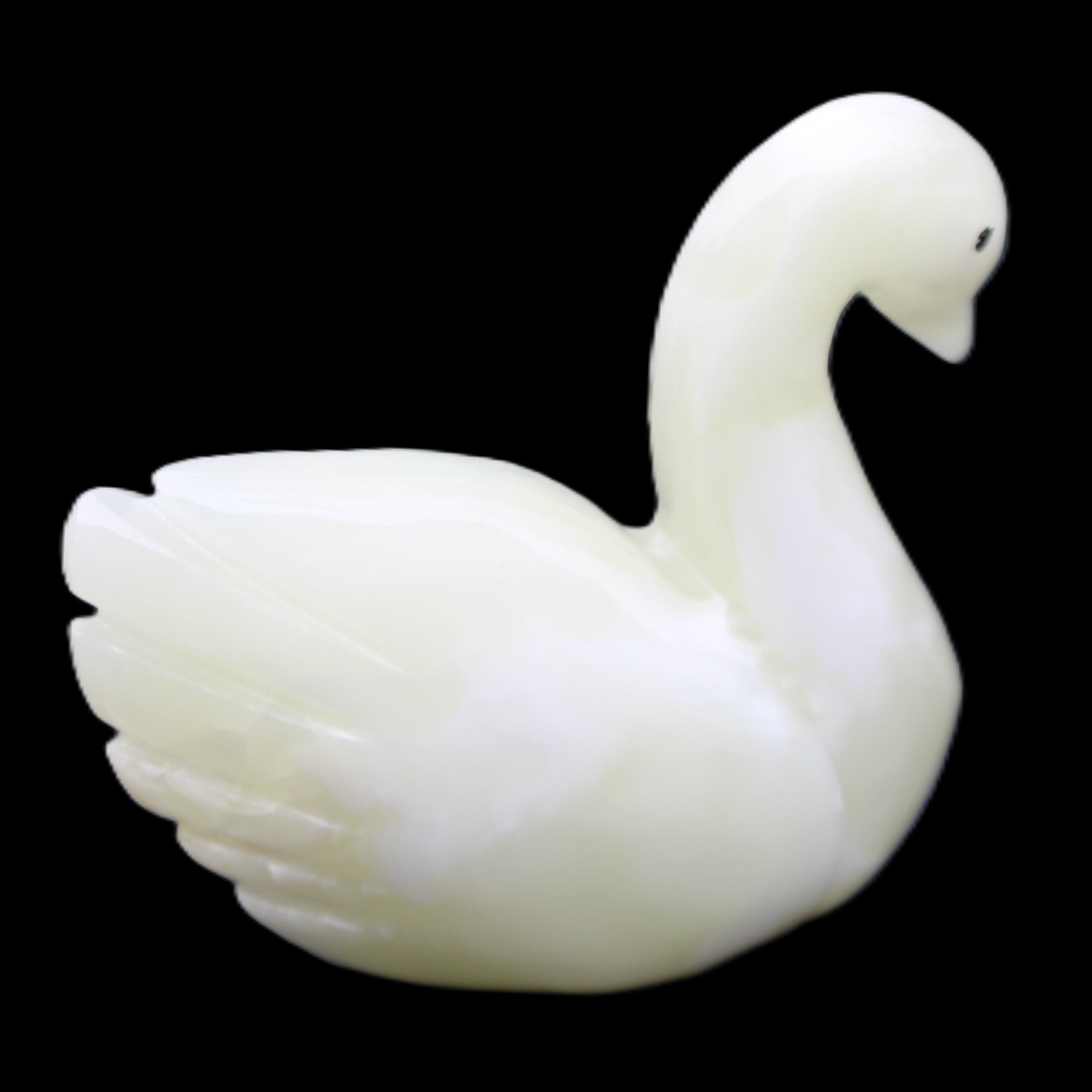 Afghan Jade hand-carved Swan 95*31*87mm 309g in sunlight - Rocks and Things Store